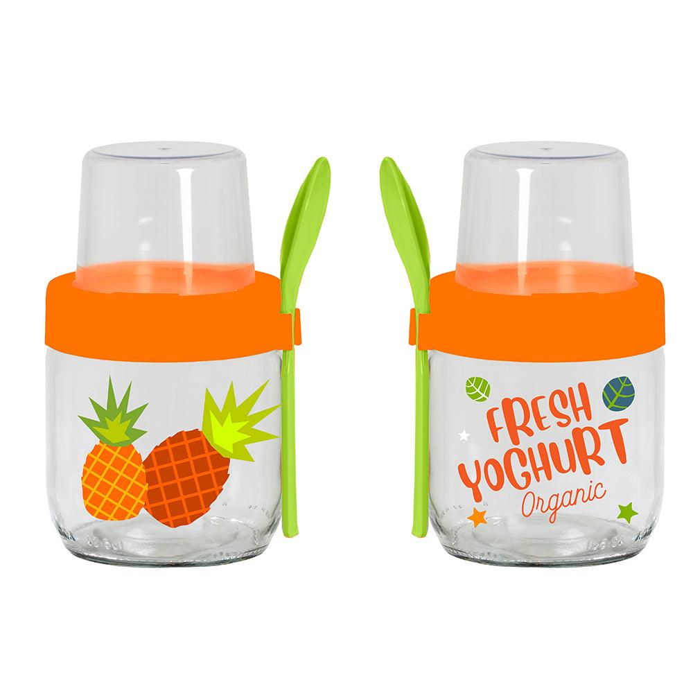 Herevin Decorated Yoghurt Jar with Spoon