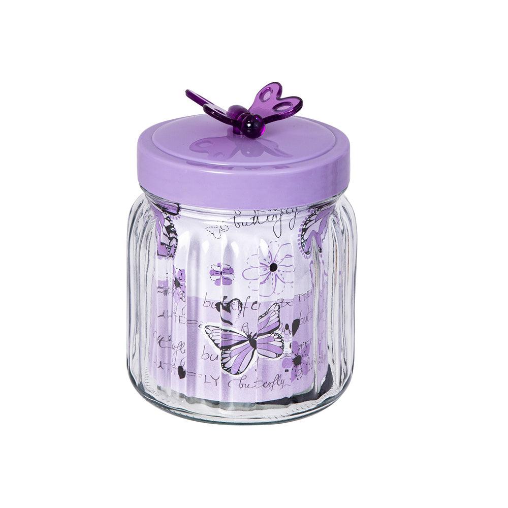 Herevin Striped Canister-Butterfly Cover-Soft Purple-Shrink /1Lt