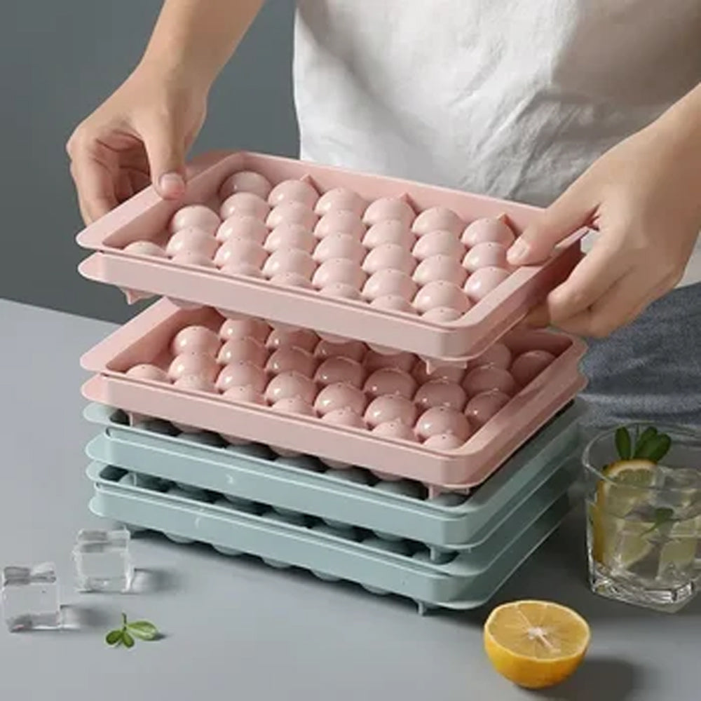 Ice Cube Tray with Lid Plastic Diamond StyleAqua