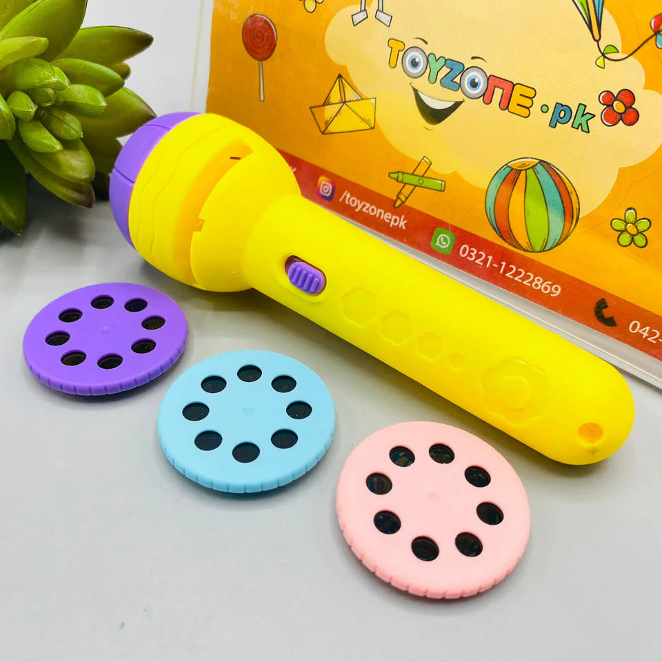 Kids Projection Flashlight With Image DiscsYellow
