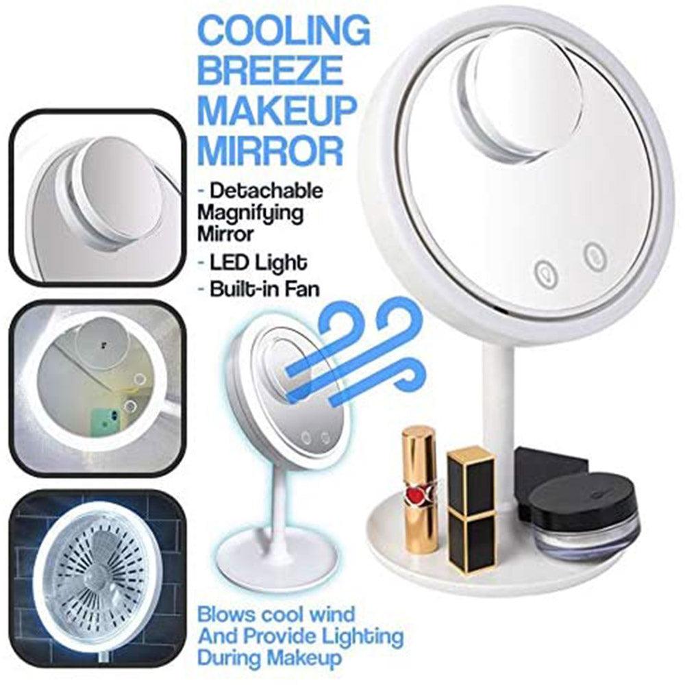 LED Mirror Makeup Mirror with Fan and Light Built in
