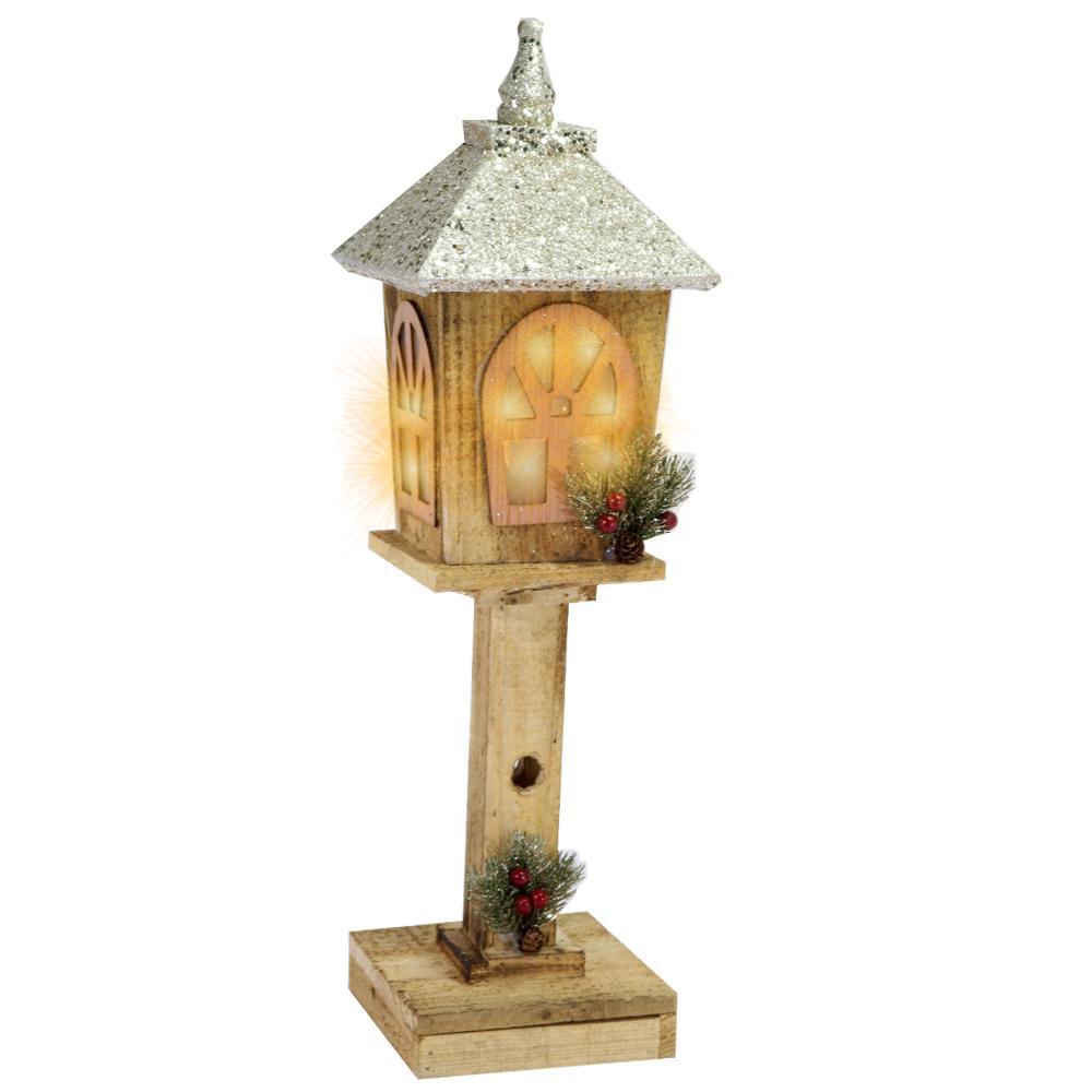 Light Wood House Christmas Decoration LED With Stand / Z18-107