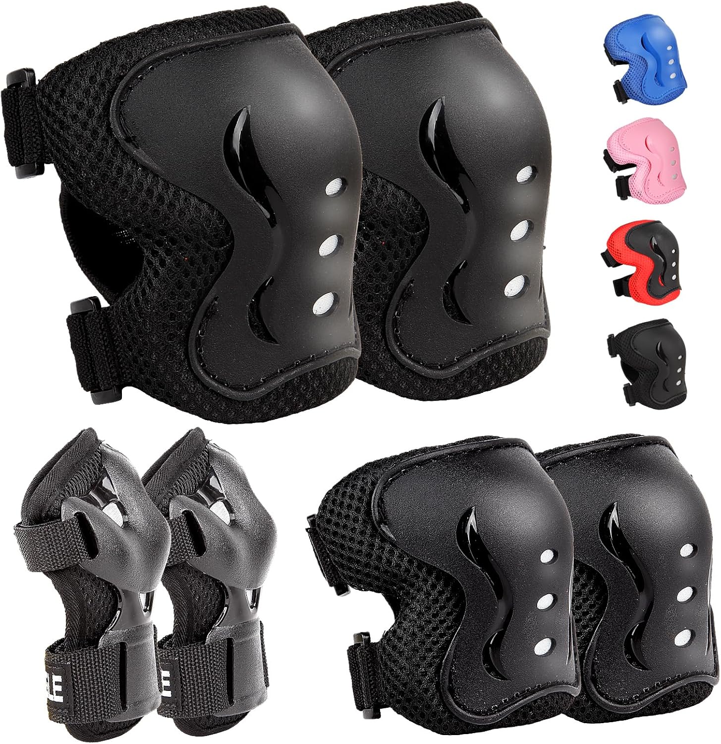 Protective Gear Set Breathable Children's Hand Protector Pad Shock Absorbing And Slip Resistant Roller SkatesBlack
