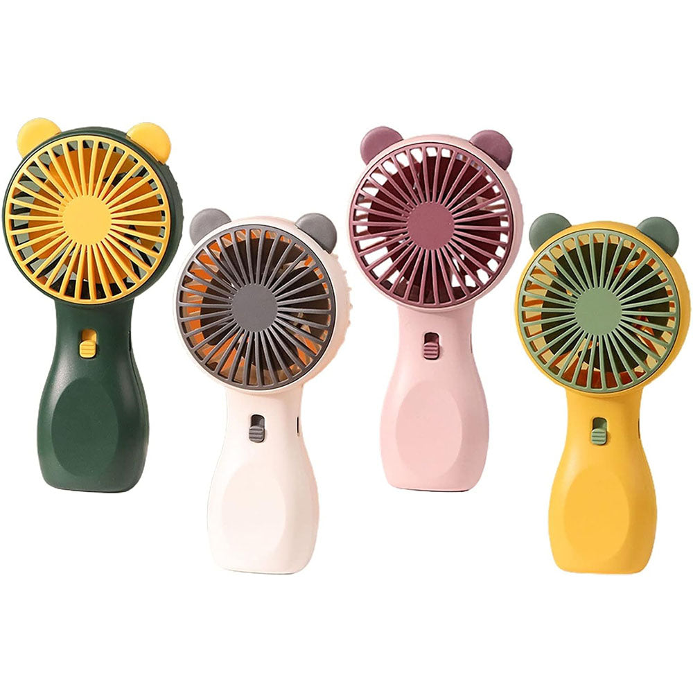 Rechargeable Mini Fan - Portable Cartoon USB Air Cooler with Adjustable SpeedYellow