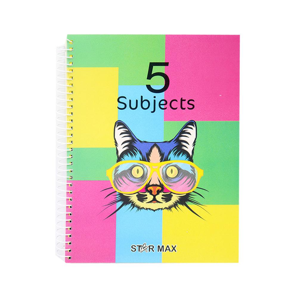 Star Max 5 subjects Copybook A5 - 120 sheets - 240 pages - SeyesCat