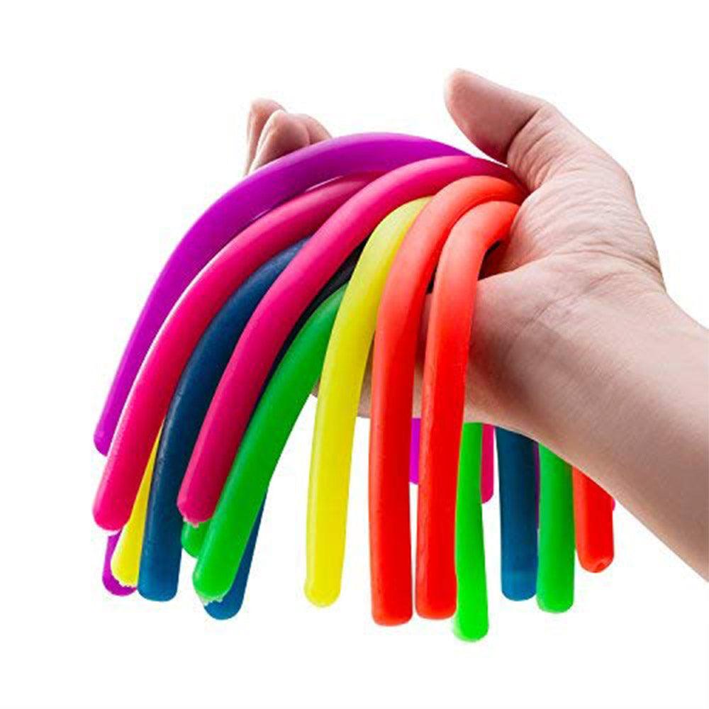 Thick Colorful Sensory Stretchy Strings Fidget Toy for Relaxing Therapy - for Adults and Kids / KC-297Yellow Neon