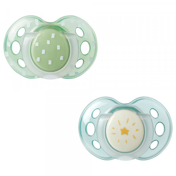 Tommee Tippee Night Time Soothers 2 Pcs 18-36m / 433400Green & Blue