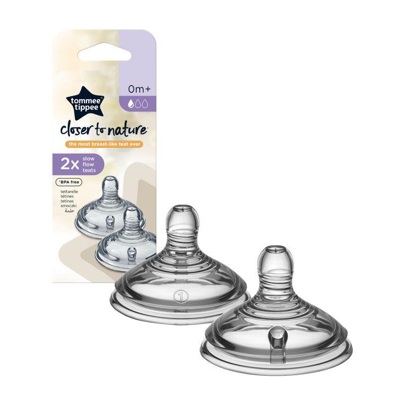 TOMMEE TIPPEE - Slow flow Closer to Nature Teats 0m  (2 Pcs) BPA free /  45847