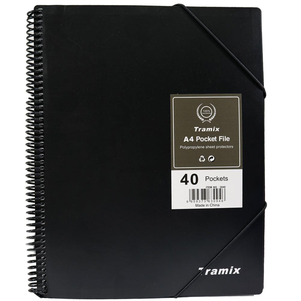 Tramix A4 Pocket File 40 Pockets / 3040 / P-285Black