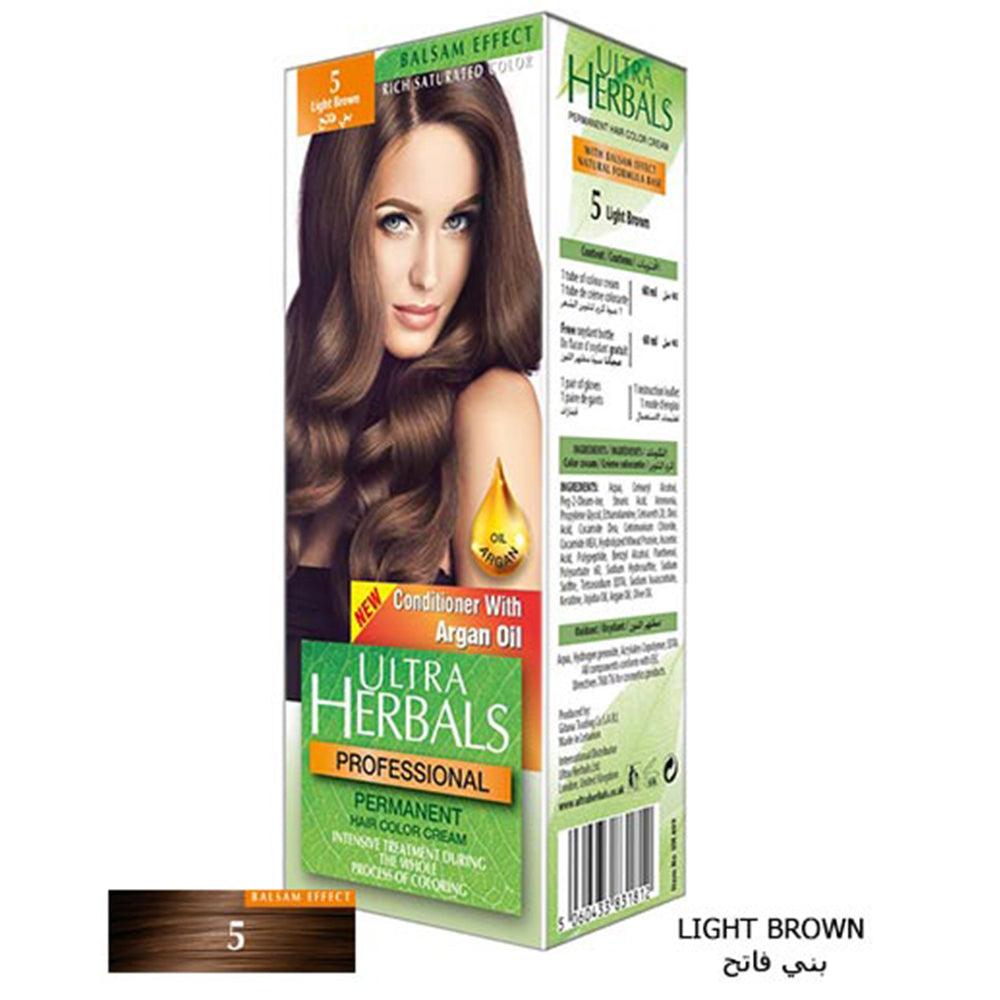 Ultra Herbals Professional Hair Color Cream 5 Light Brown