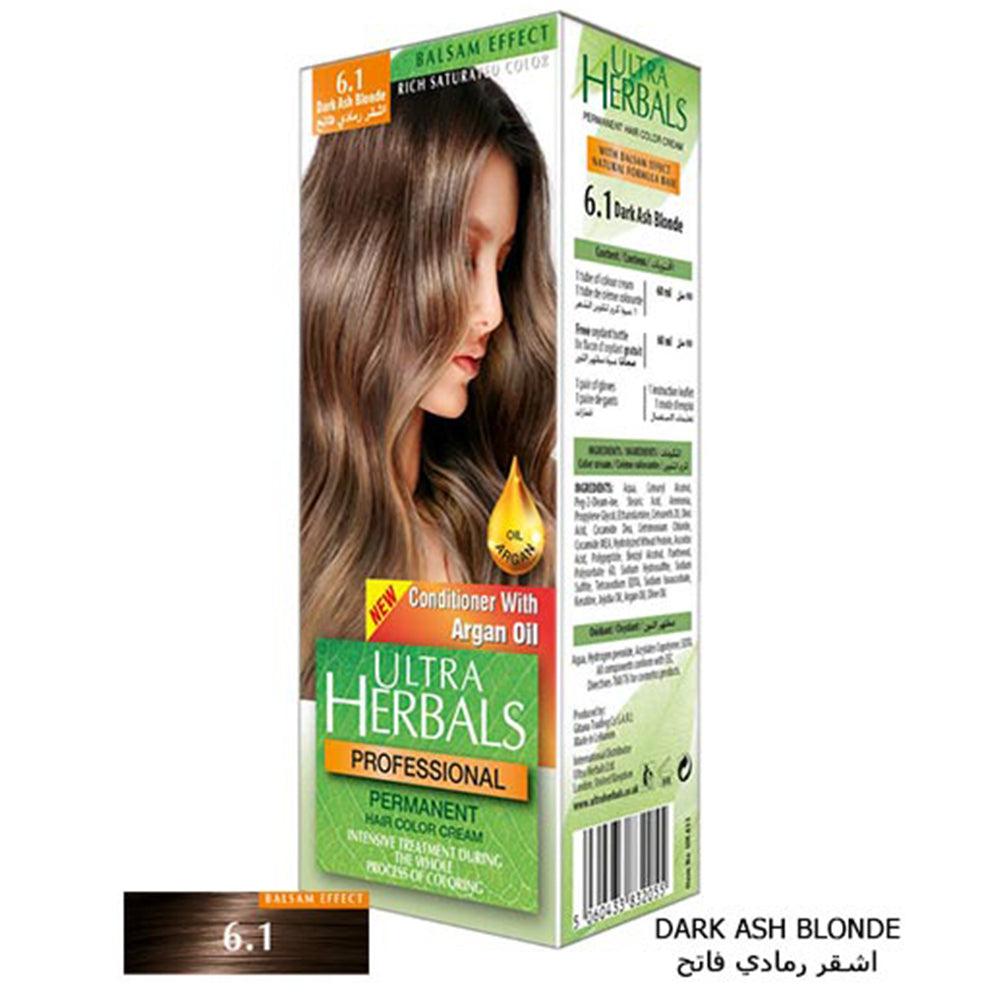 Ultra Herbals Professional Hair Color Cream 6.1 Dark Ash Blonde