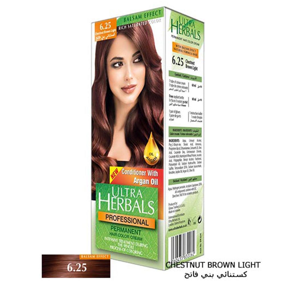 Ultra Herbals Professional Hair Color Cream 6.25 Chestnut Brown Light