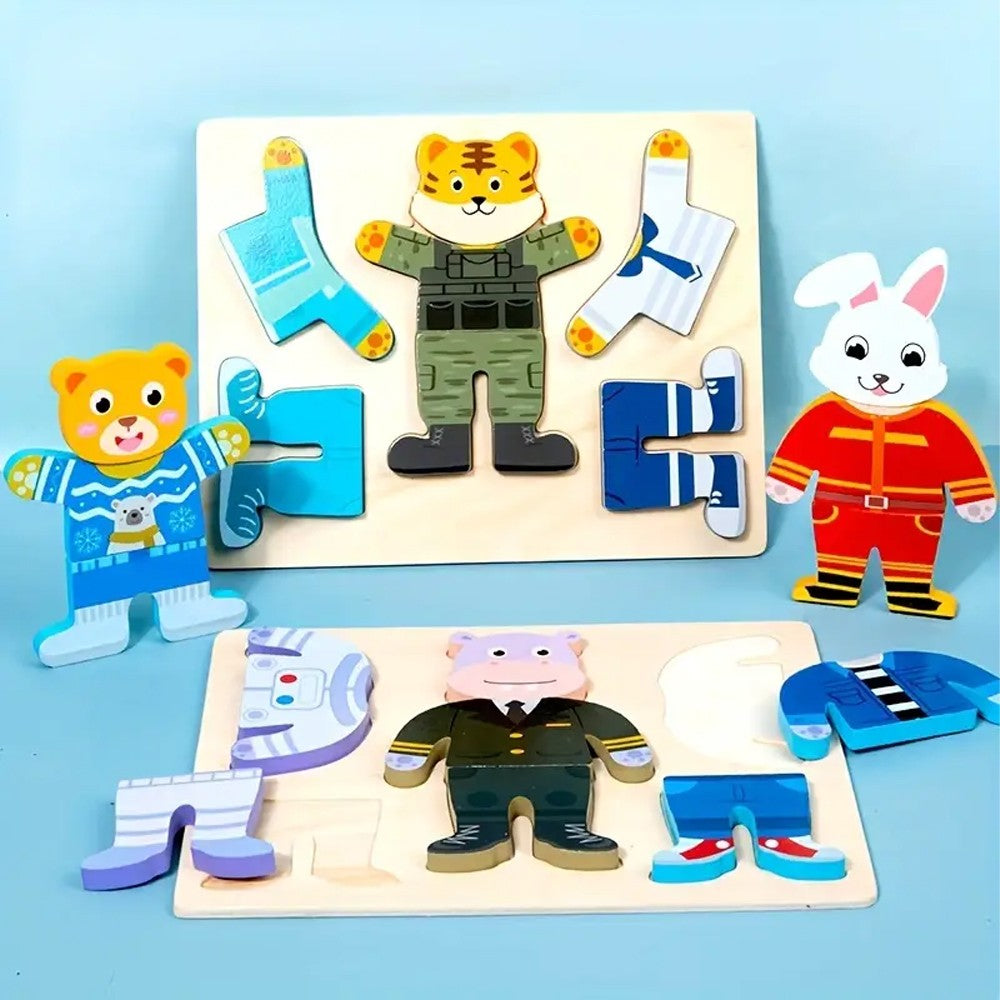 Wooden Dress-up Puzzle Set - Change Clothes Games for KidsTiger