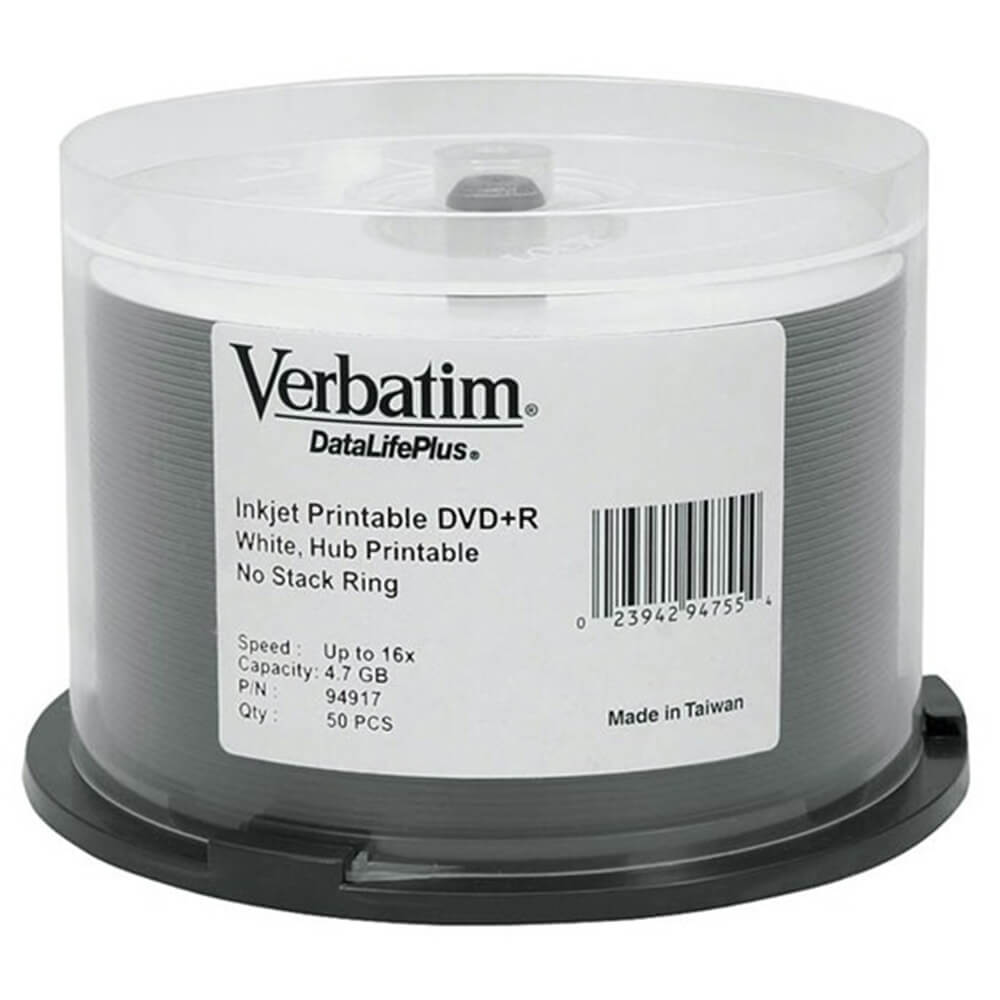 16x DVD R 4.7GB Verbatim DataLifePlus Printable 50 Pk