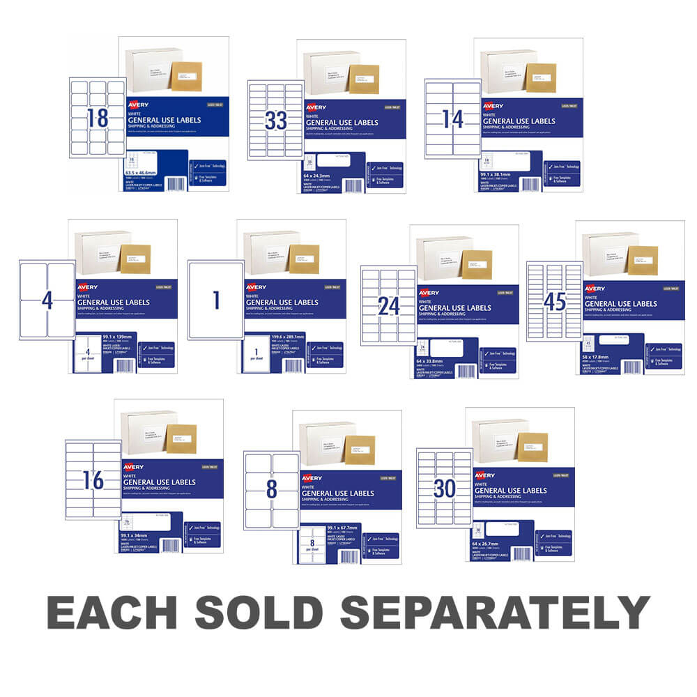Avery Copier/Laser Label 100pk1/sheet