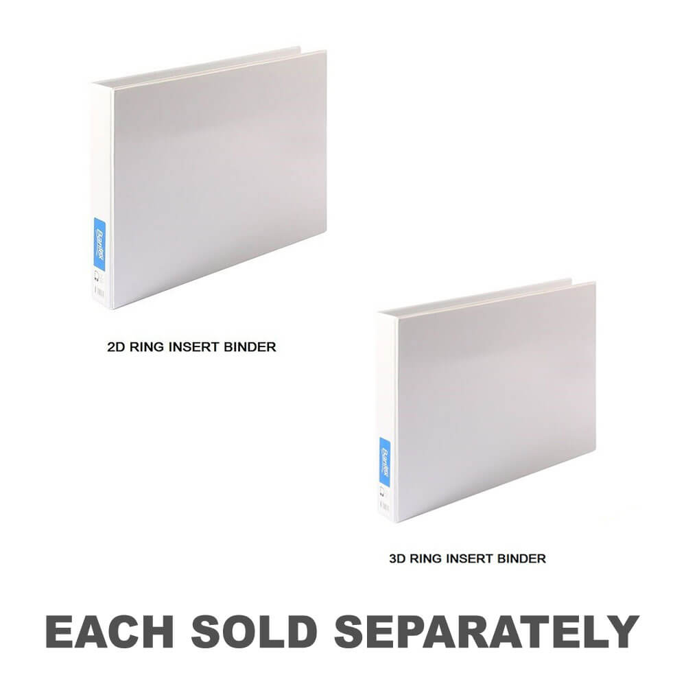 Bantex Landscape Insert Binder White 38mm A32 D-Ring
