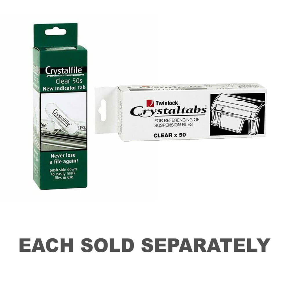 Crystalfile Index Tabs Clear 50pkSquare