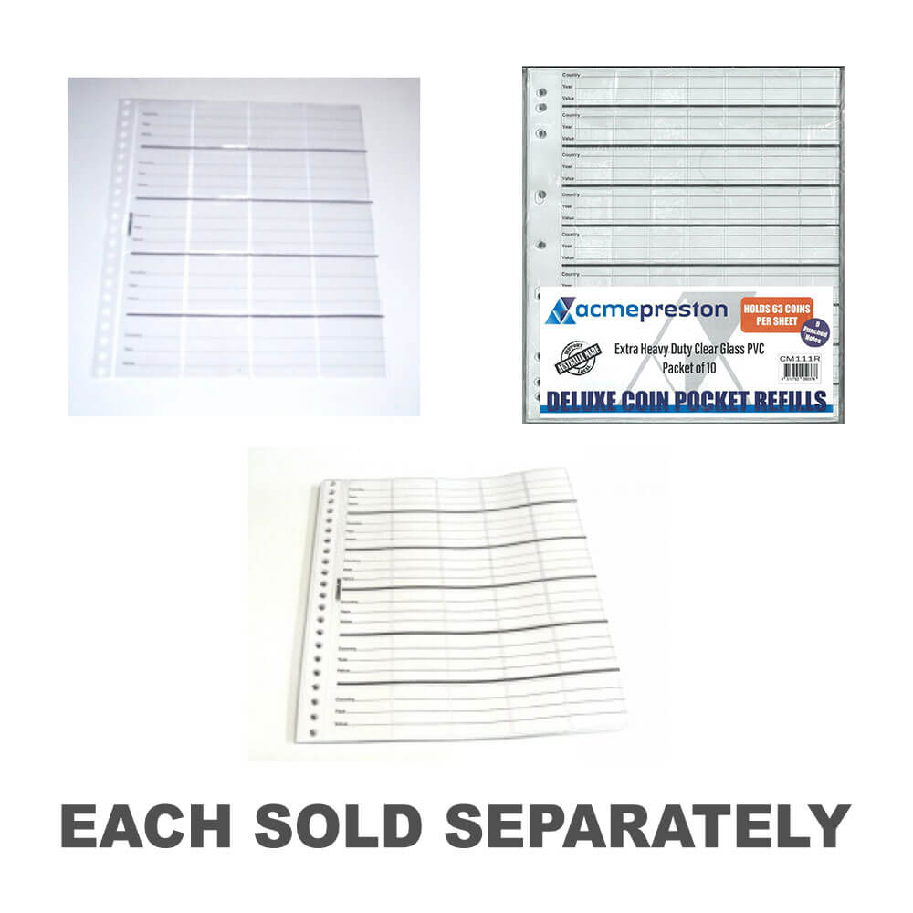 Cumberland Coin Album Refill 10pk (Suit CMDL)20 Pockets