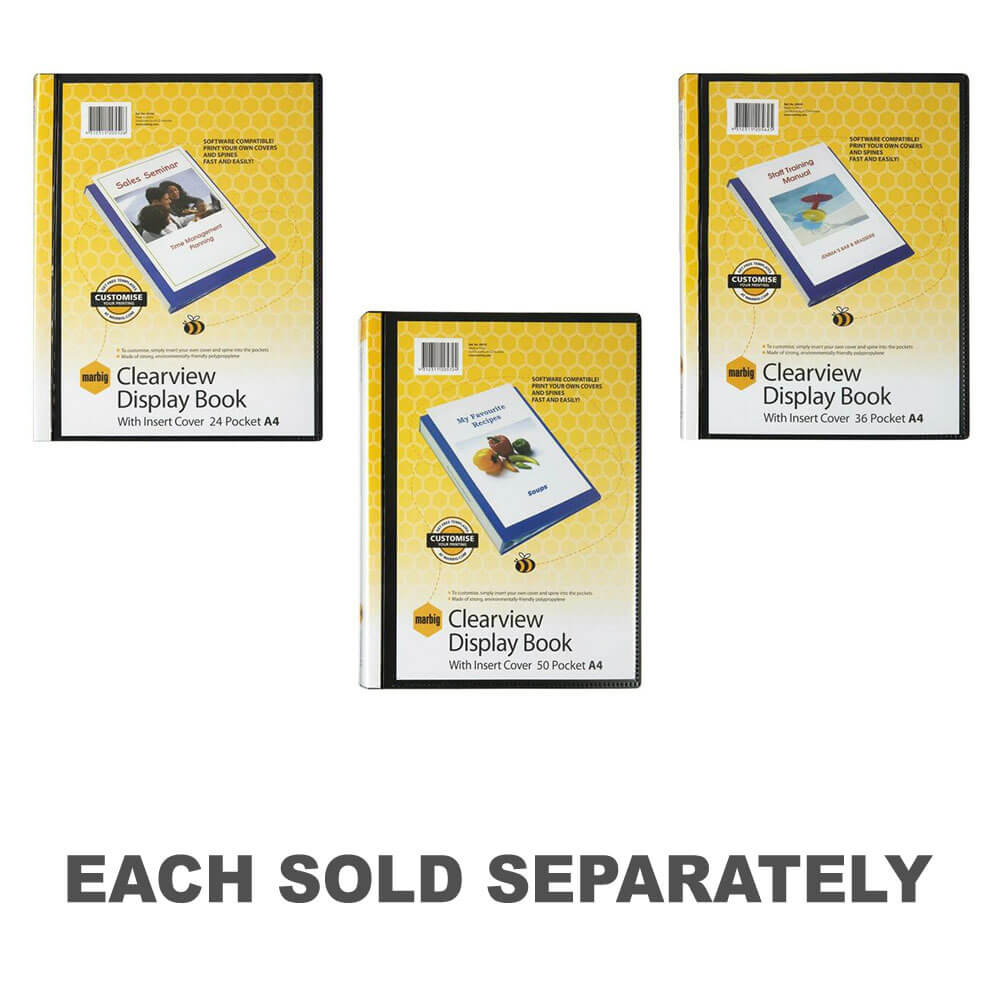 Marbig Display Book Clearview A4 Black24 pages
