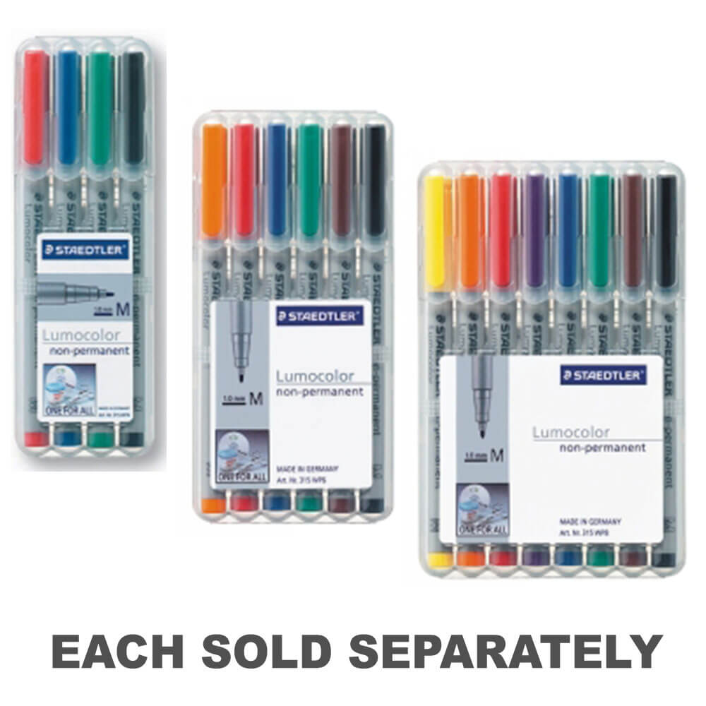 Staedtler Water Soluble Marker Medium AssortedWallet of 6