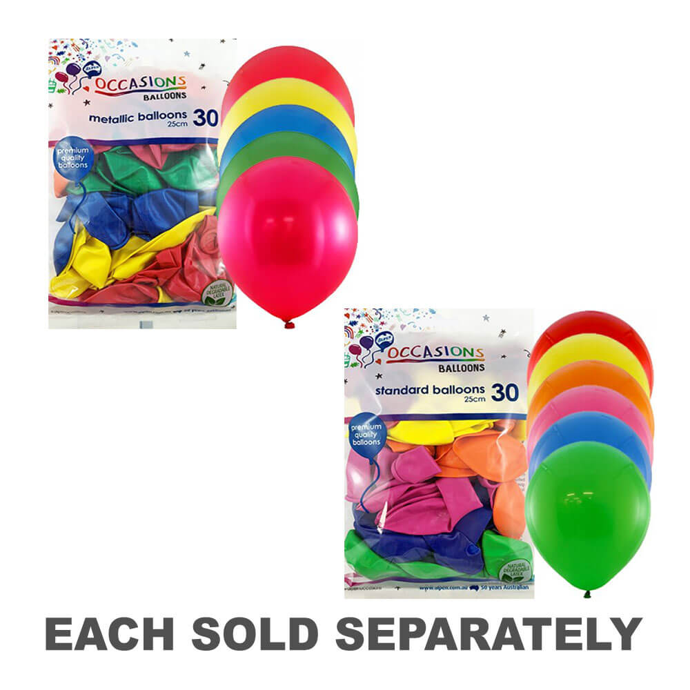 Alpen Balloons for Everyone 30pk 25cm (Assorted)Metallic