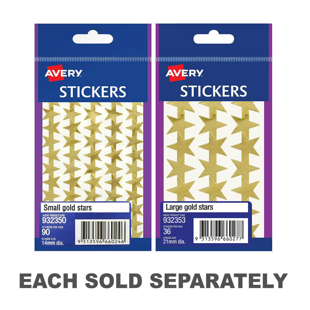 Avery F/P Gold Stars Label (Pack of 10)Large
