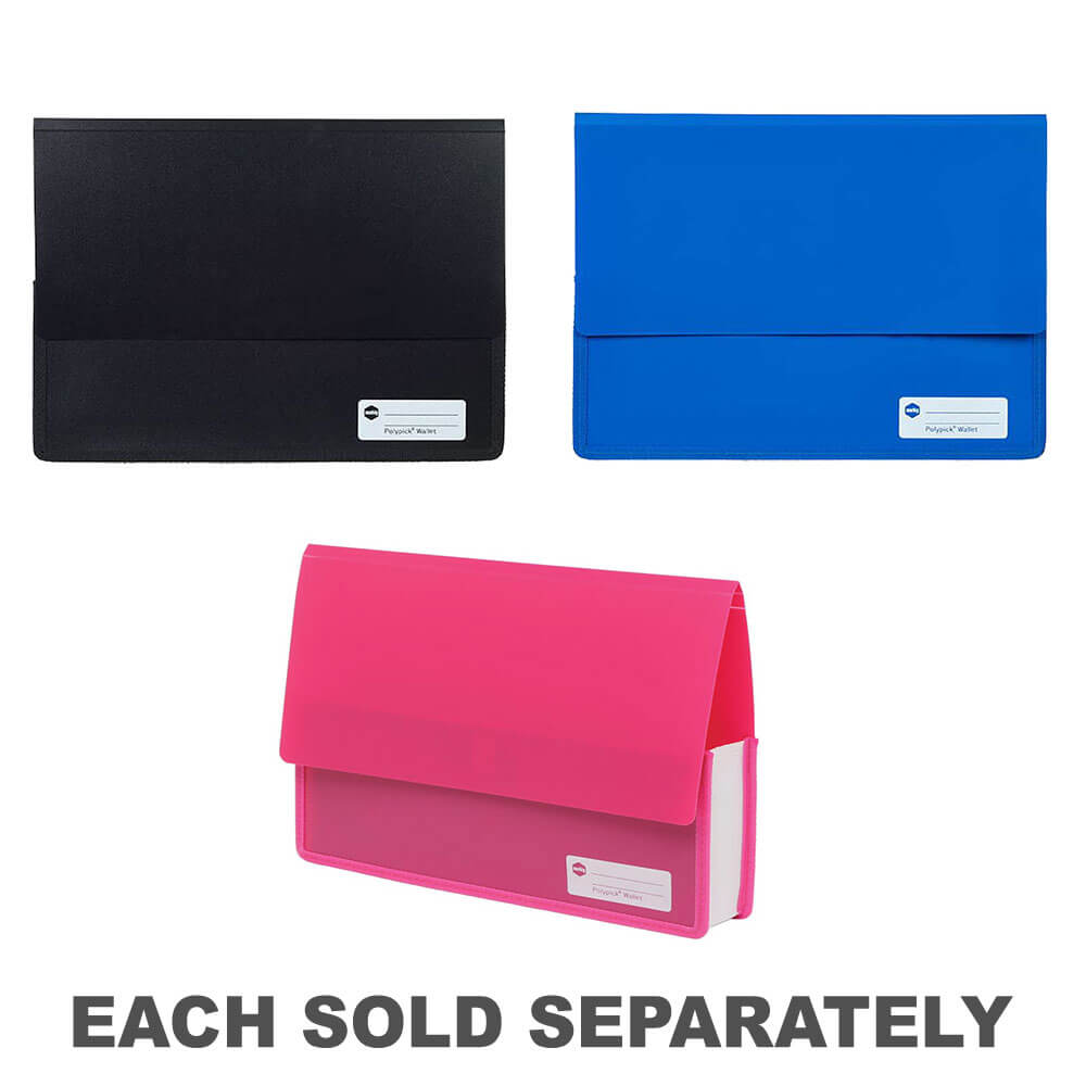 Marbig Polypick Heavy-duty Document Wallet (A4)Black