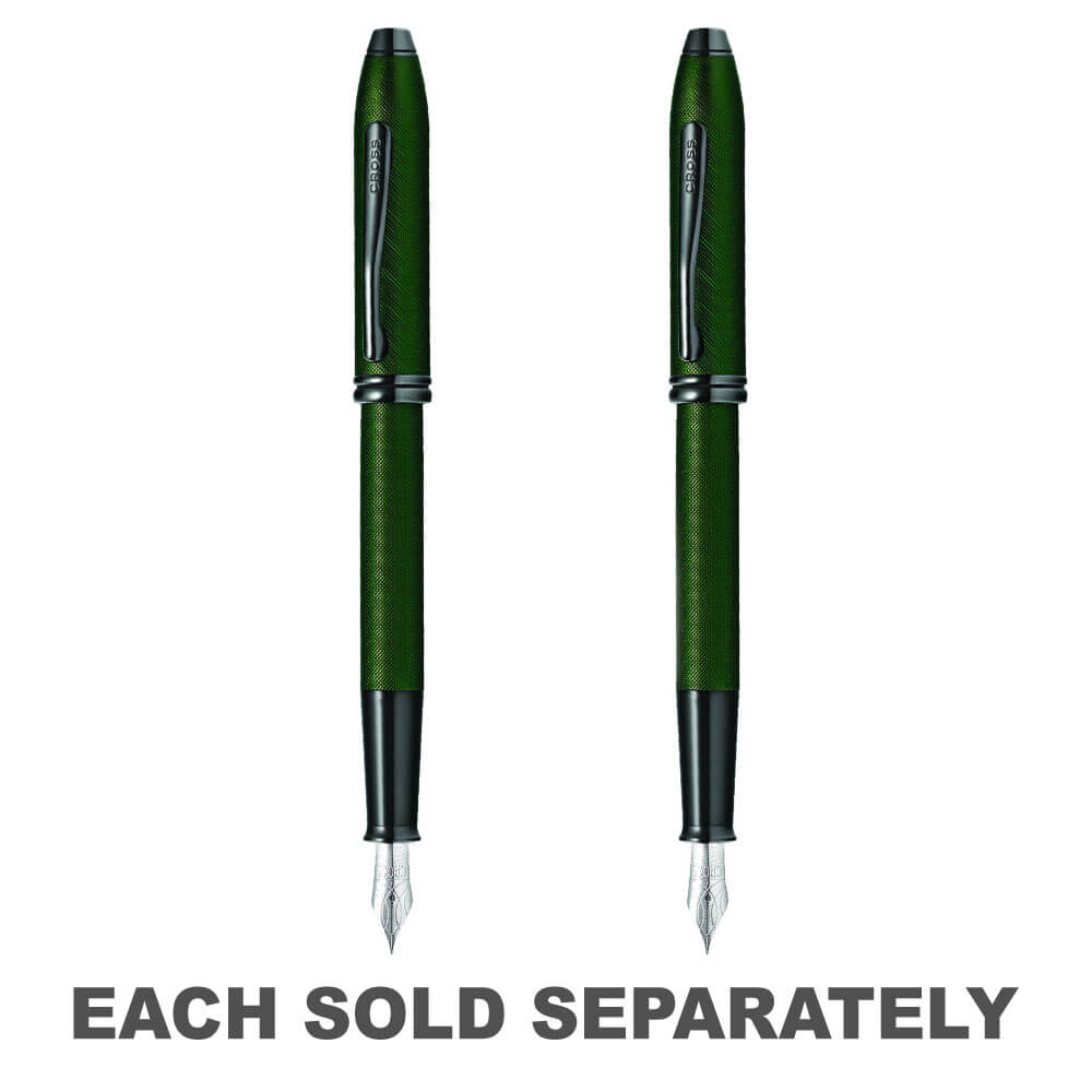Townsend Green MicroKnurl and HP Black Fountain PenFine