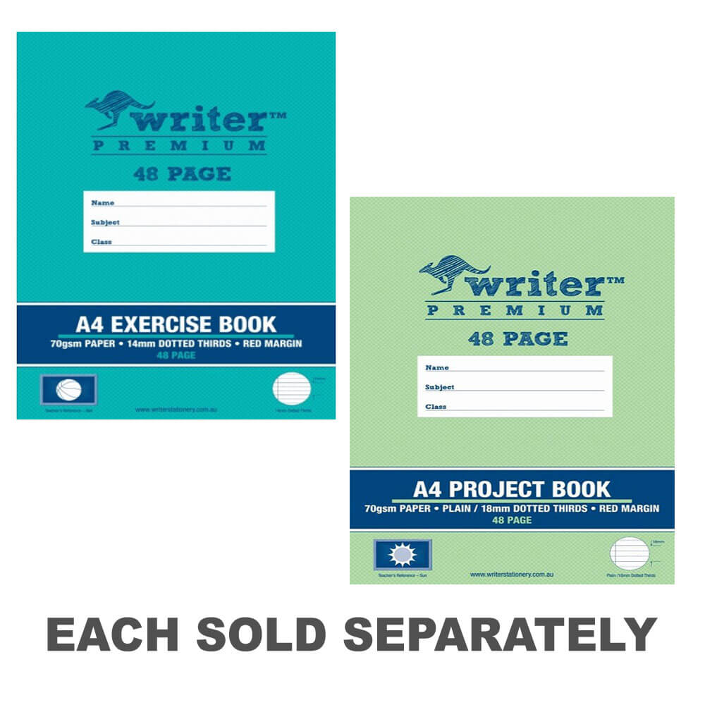 Writer Premium Plain & Dotted Project Book (48 Pages)18mm