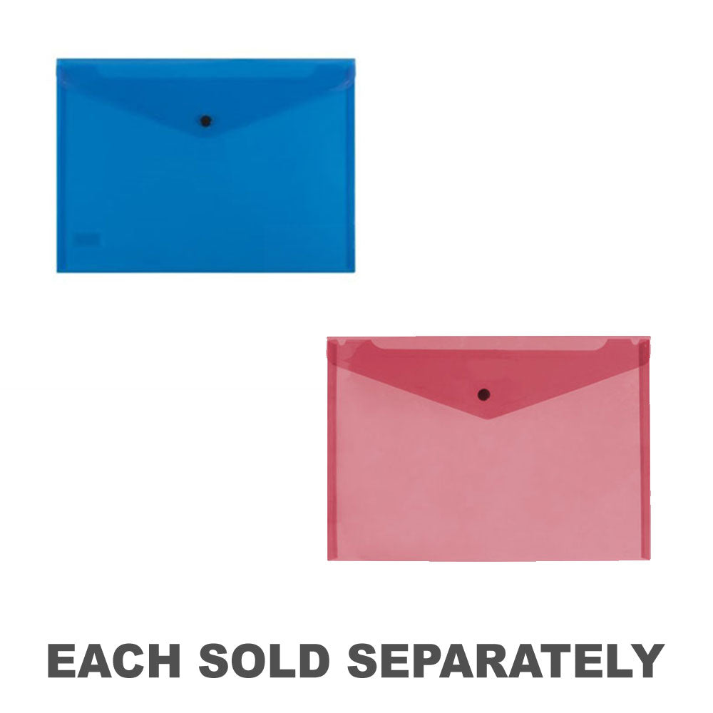 Bantex A4 Document Folder with ButtonBlue
