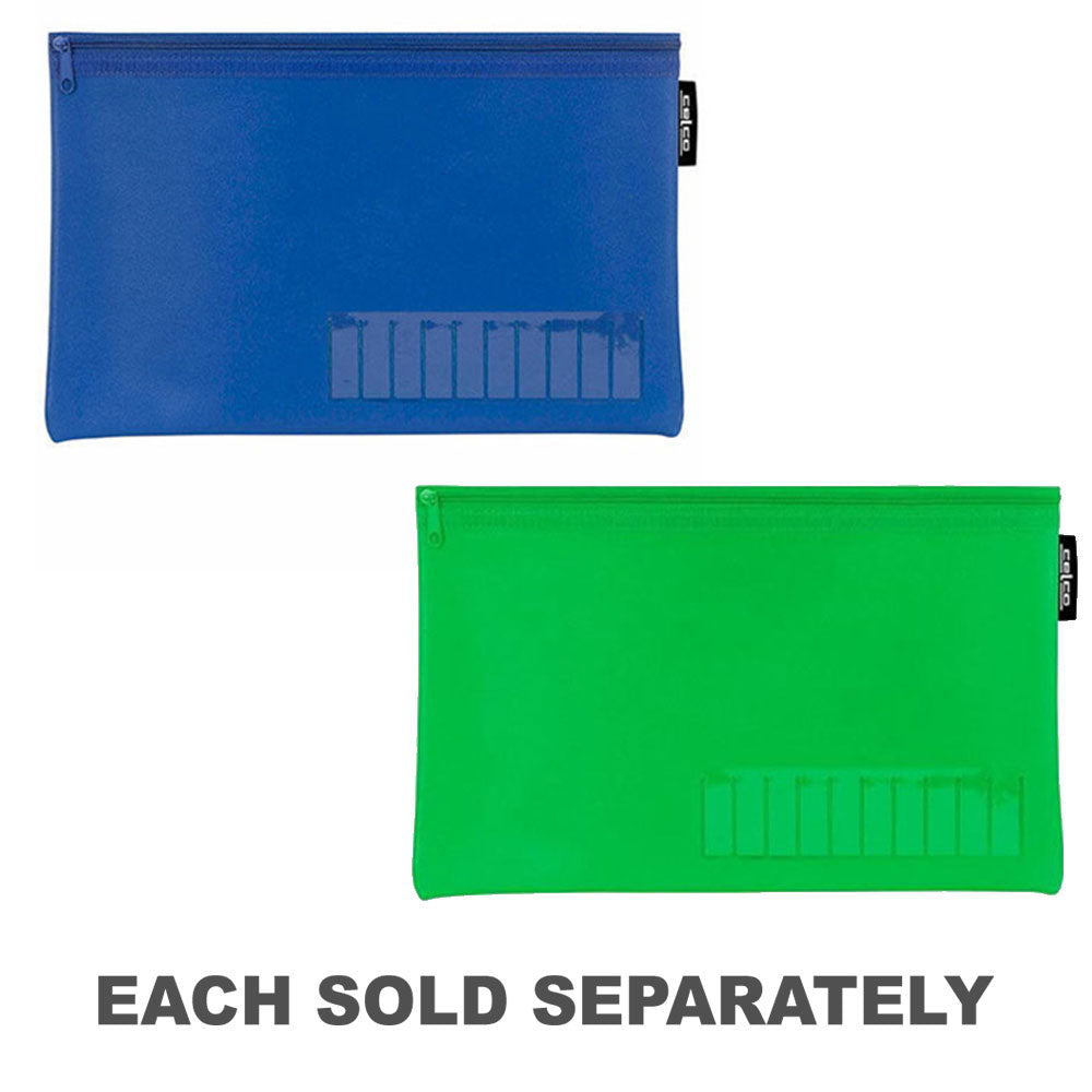 Celco Medium Name Pencil Case with 1 Zip (345x180mm)Blue
