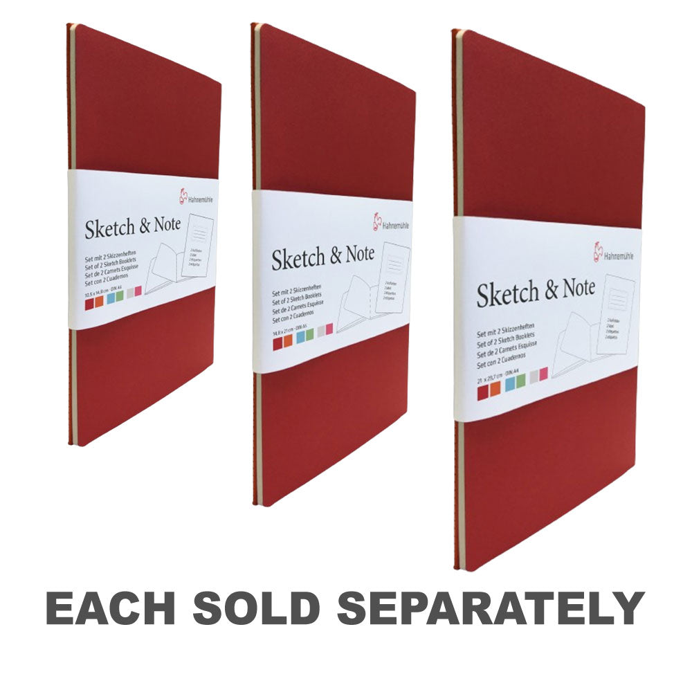 Hahnemuehle Sketch & Note Booklets 2pk (Cerise/Paprika)A4