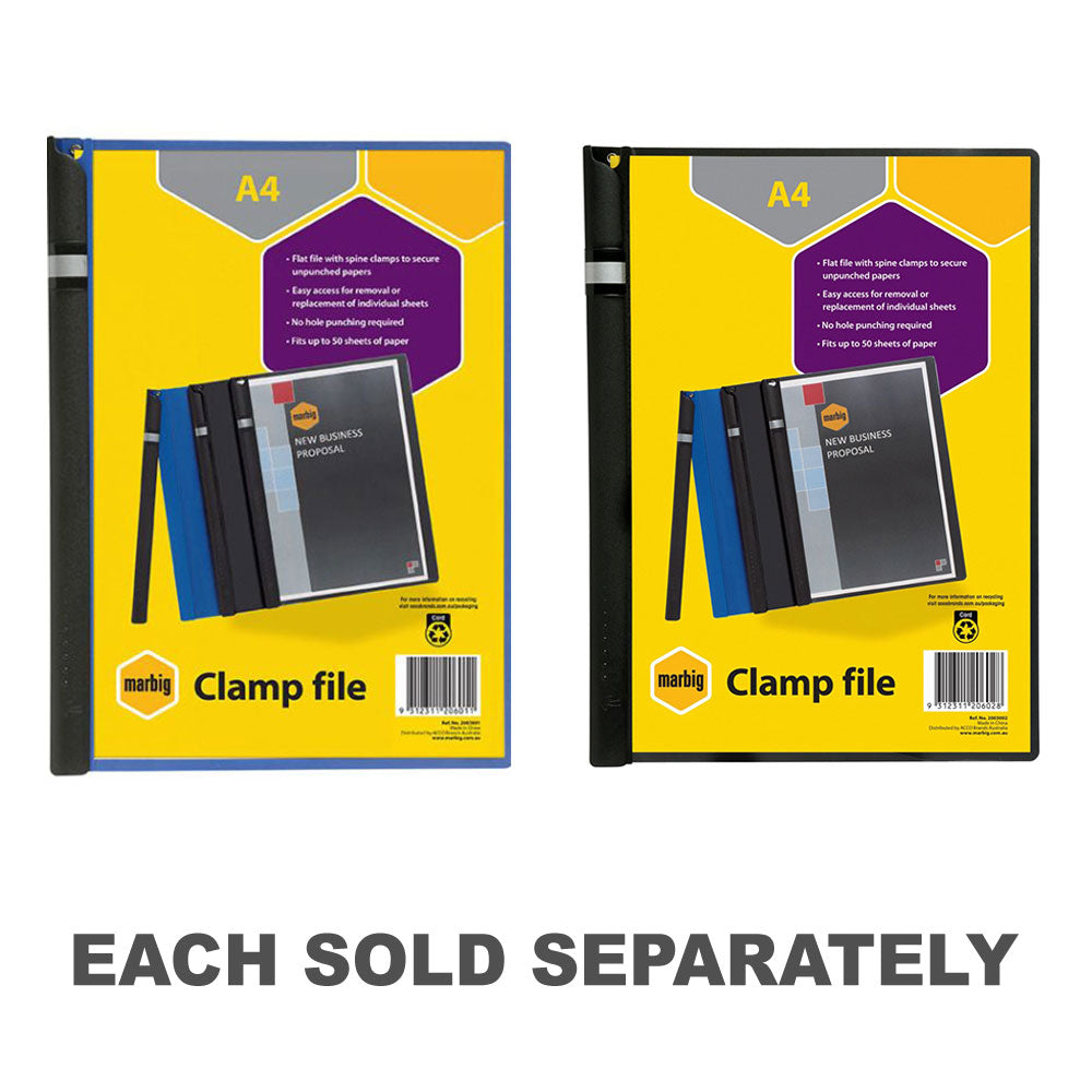 Marbig A4 Clamp FileBlack
