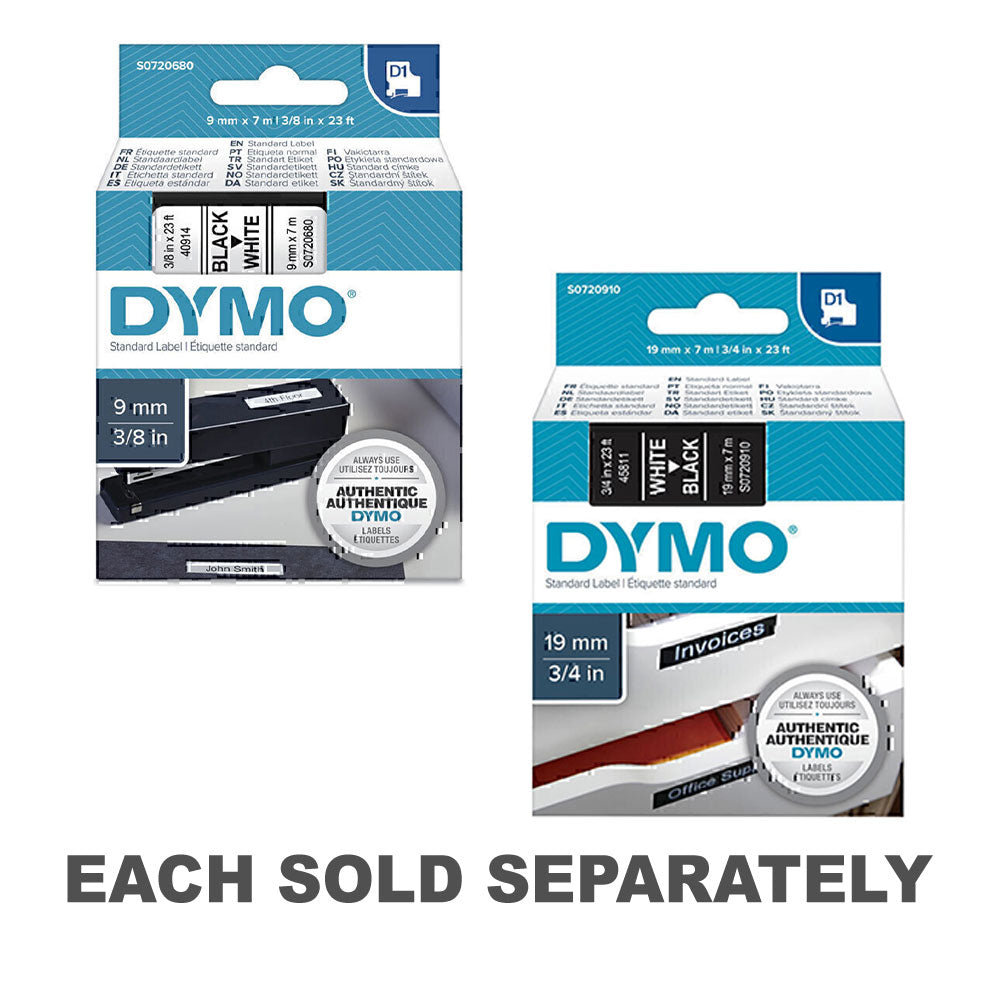 Dymo Black on White Labelling Tape19mmx7m