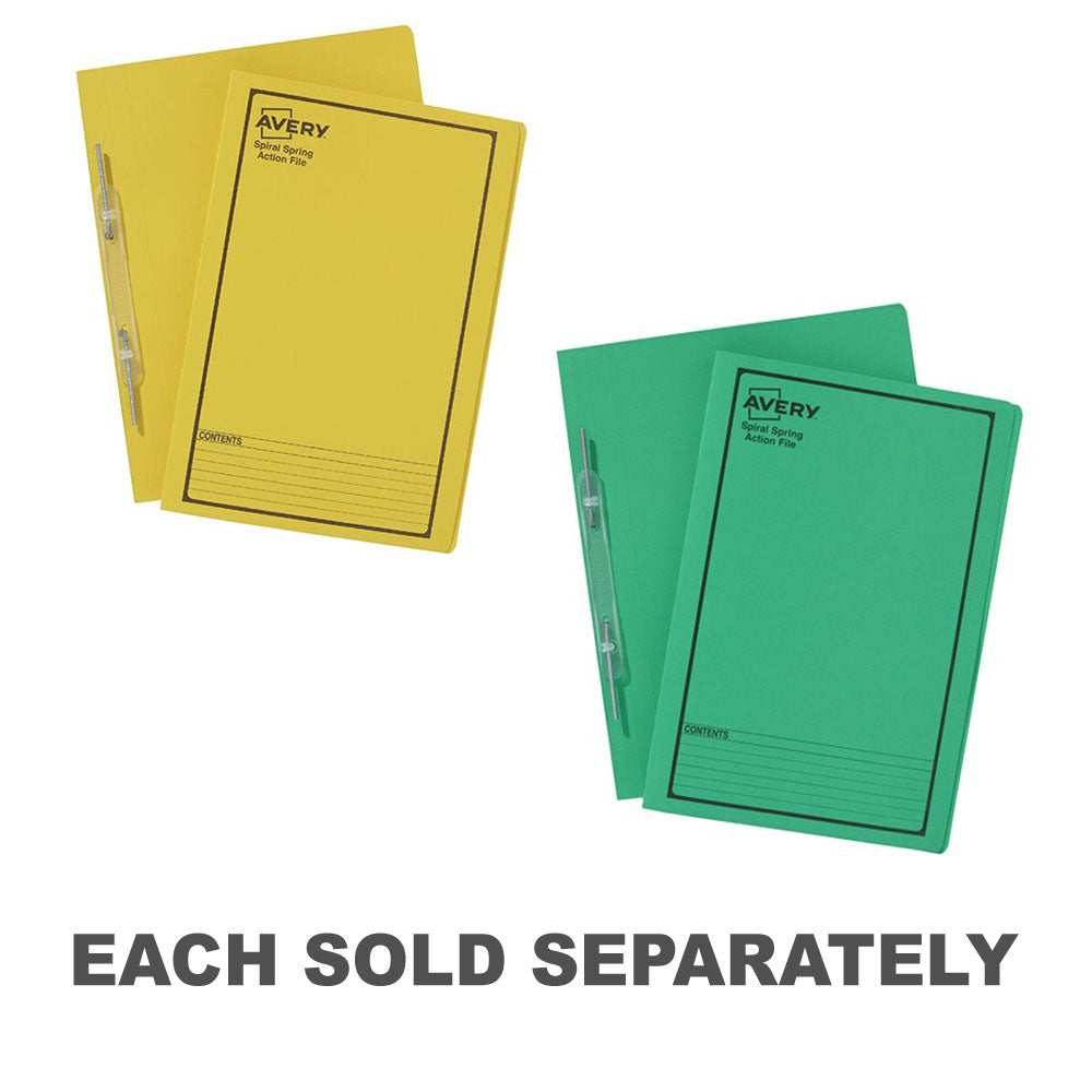 Avery Spiral Spring File with Black Print (5pcs)Green