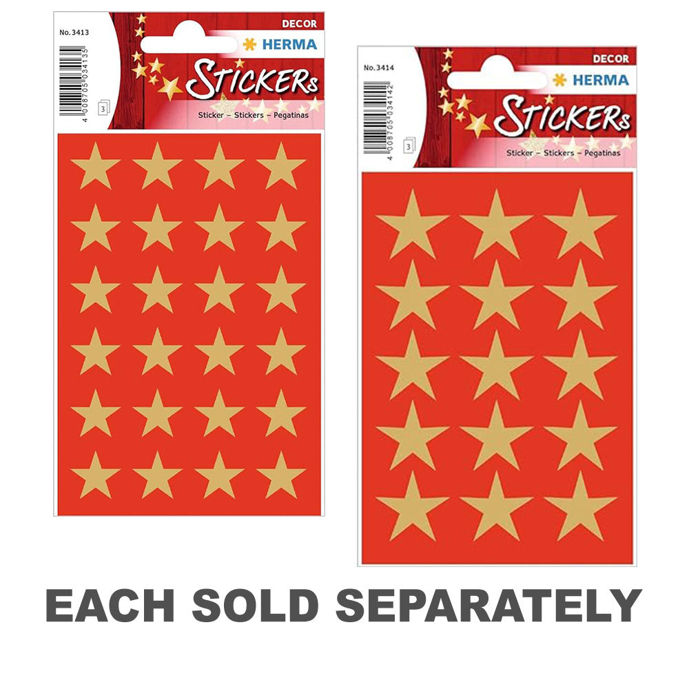 Herma 5-Pointed Stars Sticker Decor (Gold)15mm