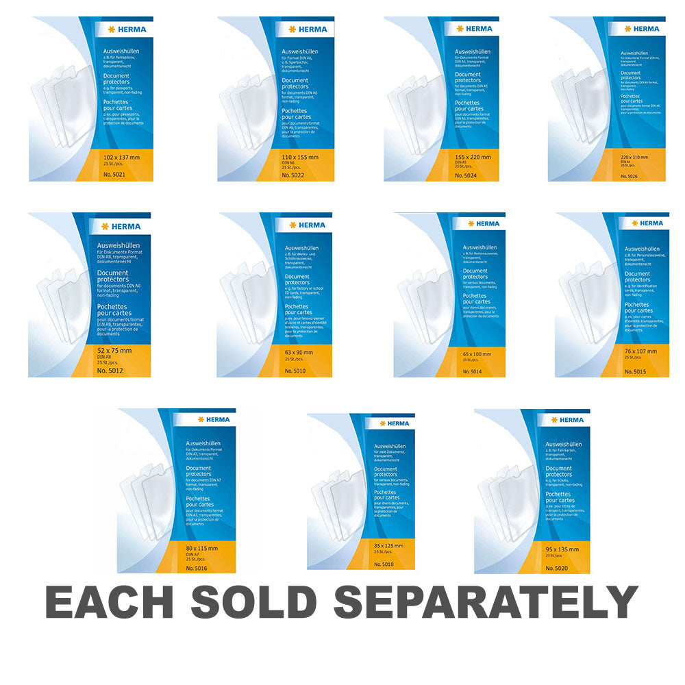 Herma Document Protectors 25pk102x137mm