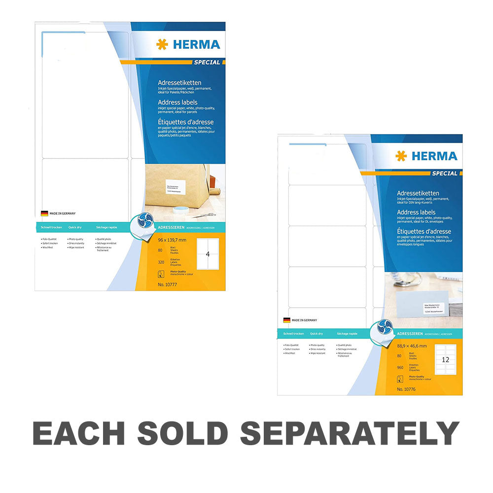 Herma Inkjet Address Labels A4 80pc (White)88.9x46.6mm