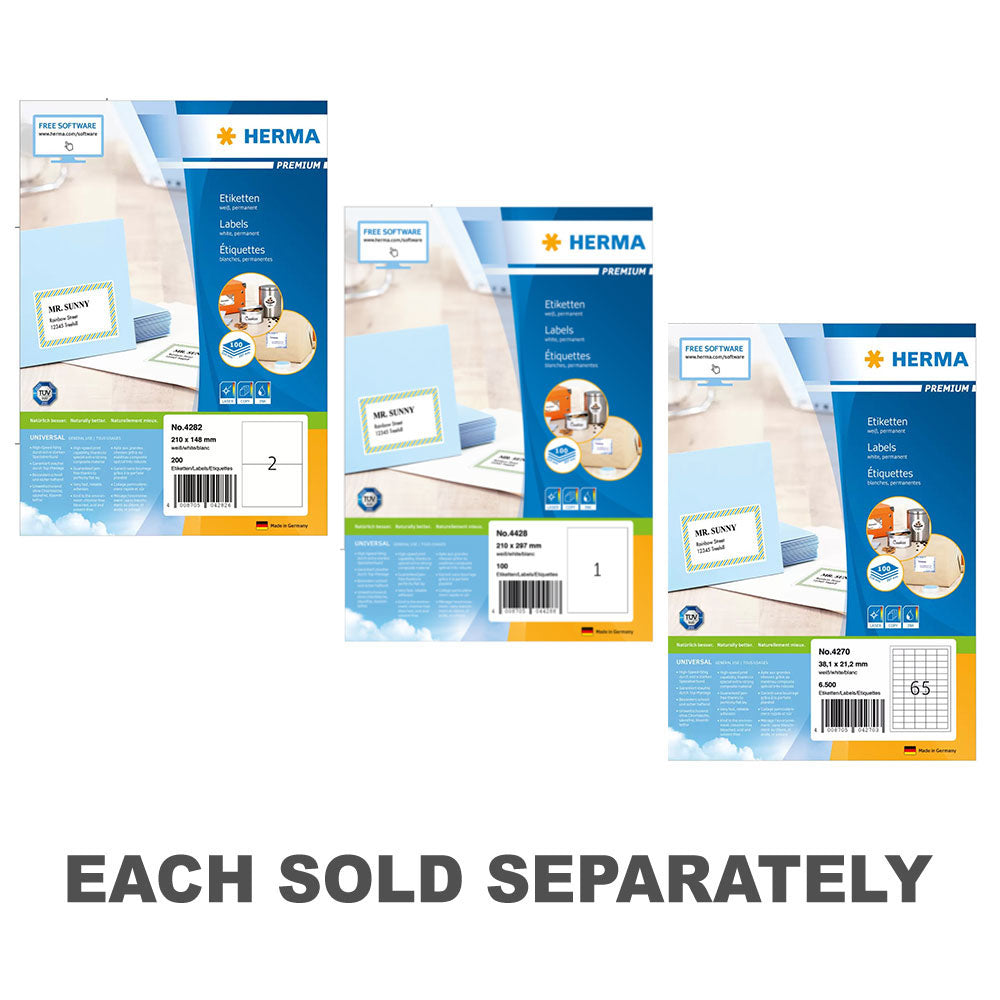 Herma Premium Labels A4 210mm 100pc210x148mm