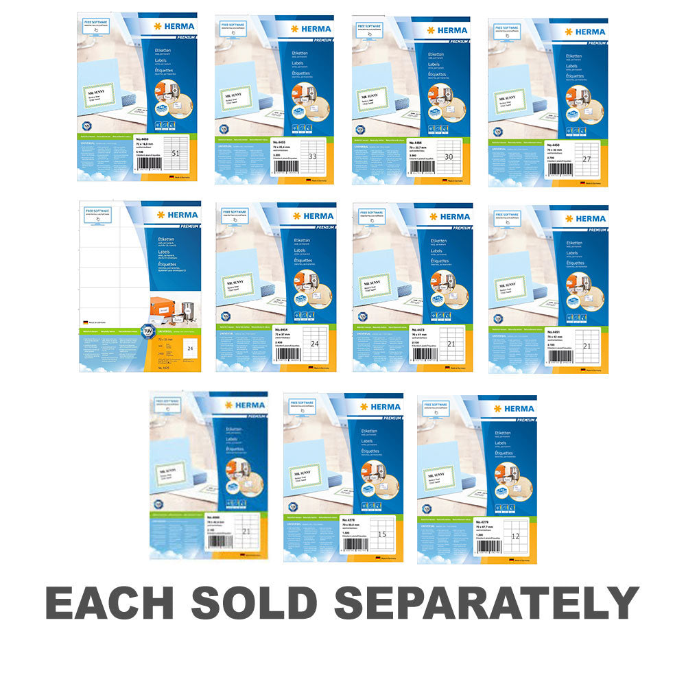 Herma Premium Labels A4 70mm 100pc70x16.9mm