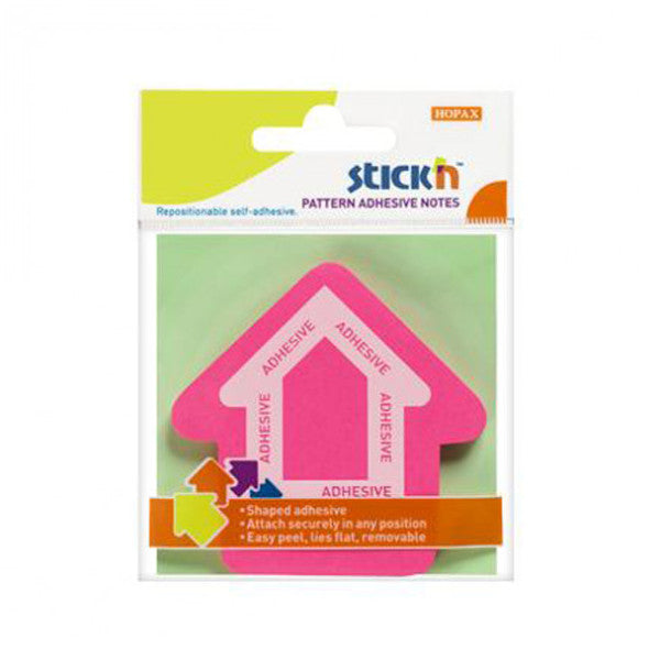 Hopax Stickn Sticky Note Paper Arrow Shaped 50 pages 70X70 Pink