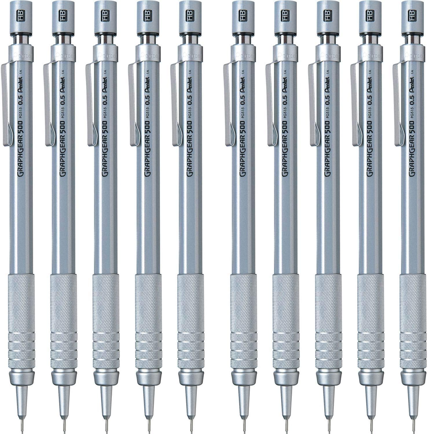 Pentel Mechanical Pencil GraphGear 500 0.5mm, PG515, Set of 10